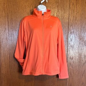 Izod Women's Orange Full-Zip Bomber Jacket